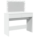 makeupbord med LED-lys 100x40x120 cm hvid