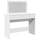 makeupbord med LED-lys 100x40x120 cm hvid