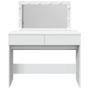 makeupbord med LED-lys 100x40x120 cm hvid