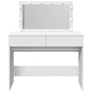 makeupbord med LED-lys 100x40x120 cm hvid