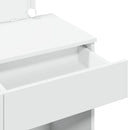 makeupbord med LED-lys 100x40x120 cm hvid