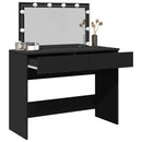 makeupbord med LED-lys 100x40x120 cm sort