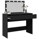 makeupbord med LED-lys 100x40x120 cm sort