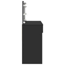 makeupbord med LED-lys 100x40x120 cm sort