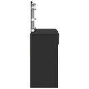 makeupbord med LED-lys 100x40x120 cm sort