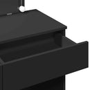 makeupbord med LED-lys 100x40x120 cm sort