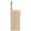 makeupbord med LED-lys 100x40x120 cm brun sonoma-eg