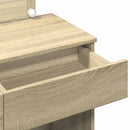 makeupbord med LED-lys 100x40x120 cm brun sonoma-eg