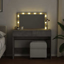 makeupbord med LED-lys 100x40x120 cm betongrå