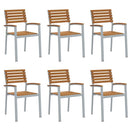 Have Stol 6 pcs Brun 56 x 57 x 87 cm Massivt Akacietræ