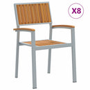 Staplestol 8 pcs Brun 56 x 57 x 87 cm Massivt Akacietræ