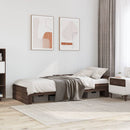 sengeramme 75x190 cm uden madras konstrueret træ brunt eg