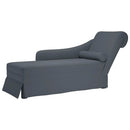 chaiselong med bolster og højre armlæn fløjl mørkegrå