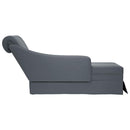 chaiselong med bolster og højre armlæn fløjl mørkegrå