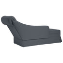chaiselong med bolster og højre armlæn fløjl mørkegrå