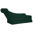 chaiselong med bolster og højre armlæn Mørkegrønt fløjl