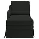 chaiselong med bolster og højre armlæn fløjl sort