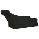 chaiselong med bolster og højre armlæn fløjl sort