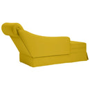 chaiselong med bolster og højre armlæn fløjl gul