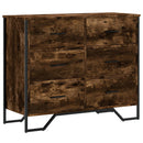 kommode 91x35,5x74,5 cm konstrueret træ røget egetræsfarve