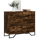 kommode 91x35,5x74,5 cm konstrueret træ røget egetræsfarve