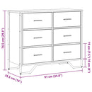 kommode 91x35,5x74,5 cm konstrueret træ sonoma-eg