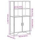skab 79,5x35,5x137,5 cm konstrueret træ sonoma-eg