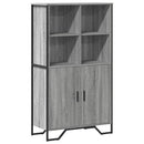 skab 79,5x35,5x137,5 cm konstrueret træ grå sonoma-eg