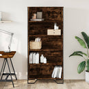 bogreol 80x31x169 cm konstrueret træ røget egetræ