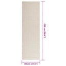 gulvtæppe ZIZUR 80x250 cm jute-look indendørs og udendørs