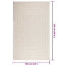 gulvtæppe ZIZUR 160x230 cm jute-look indendørs og udendørs