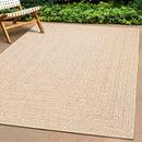 gulvtæppe ZIZUR beige 120x120cm jute-look indendørs og udendørs