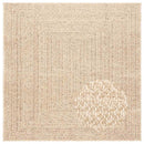 gulvtæppe ZIZUR beige 120x120cm jute-look indendørs og udendørs