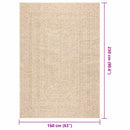 gulvtæppe ZIZUR beige 160x230cm jute-look indendørs og udendørs