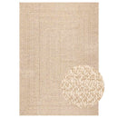 gulvtæppe ZIZUR beige 200x290cm jute-look indendørs og udendørs