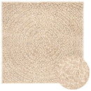 gulvtæppe ZIZUR beige 120x120cm jute-look indendørs og udendørs