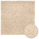 gulvtæppe ZIZUR beige 200x200cm jute-look indendørs og udendørs