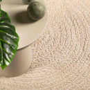 gulvtæppe ZIZUR beige Ø 120 cm jute-look indendørs og udendørs