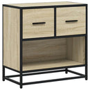 sengeskab sonoma-eg 60x31x60 cm konstrueret træ og metal