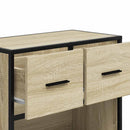 sengeskab sonoma-eg 60x31x60 cm konstrueret træ og metal