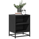 sengeskabe 2 stk. 40x31x50 cm konstrueret træ og metal sort