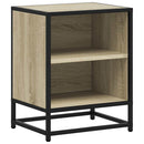 sengebord 40x31x50 cm konstrueret træ og metal sonoma-eg