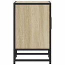 sengebord 40x31x50 cm konstrueret træ og metal sonoma-eg
