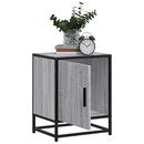 sengebord 40x31x50 cm konstrueret træ og metal grå sonoma-eg