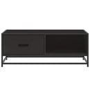 sofabord 90x57x35 cm massivt konstrueret træ og metal sort