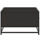 sofabord 90x57x35 cm massivt konstrueret træ og metal sort