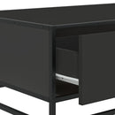 sofabord 90x57x35 cm massivt konstrueret træ og metal sort