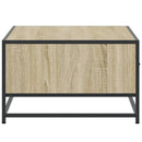 sofabord 90x57x35 cm konstrueret træ og metal sonoma-eg