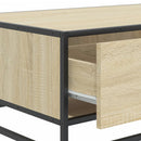 sofabord 90x57x35 cm konstrueret træ og metal sonoma-eg