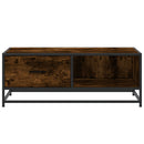 sofabord 90x57x35 cm konstrueret træ og metal røget egetræ